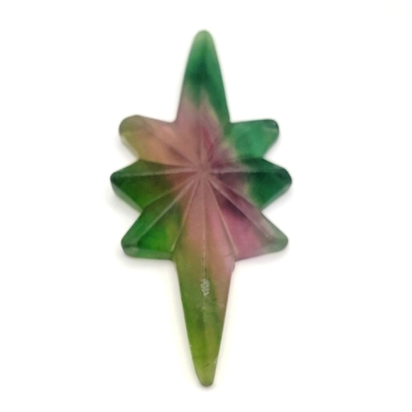 Dynamic Rainbow Fluorite Starburst Natural Gemstone Sculpture Black Stand 146g - Picture 3 of 12